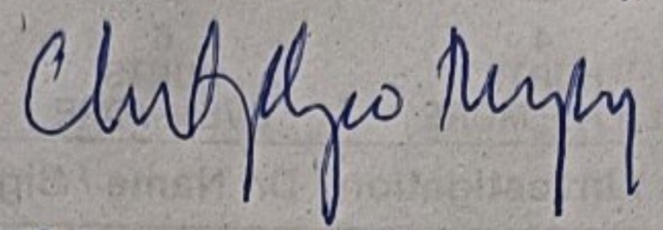 A nearly unreadable sample of Doctor's handwriting